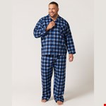 Contare Flannelette Long PJ Check - navy check